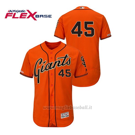 Maglia Baseball Uomo San Francisco Giants Derek Holland 150th Aniversario Patch Autentico Flex Base Arancione